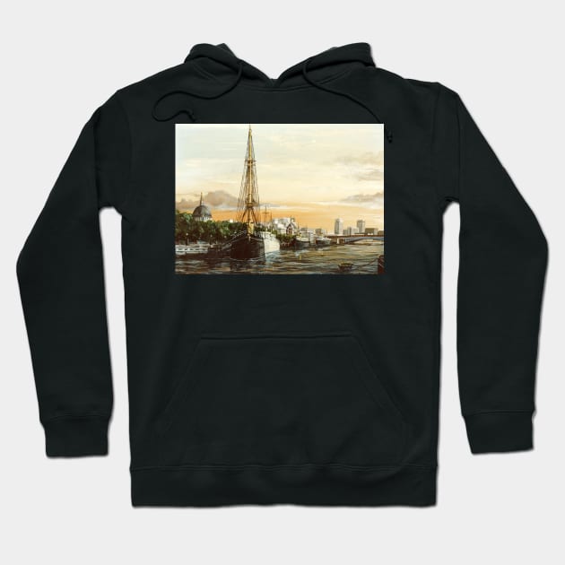 DISCOVERY MOORED ALONGSIDE EMBANKMENT LONDON Hoodie by MackenzieTar